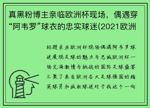真黑粉博主亲临欧洲杯现场，偶遇穿“阿韦罗”球衣的忠实球迷(2021欧洲杯阿瑙托维奇)